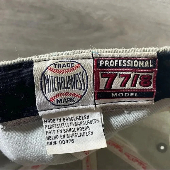 Vintage Mitchell & Ness Fitted Hat 7 7/8 Gray/Black - Picture 5 of 5